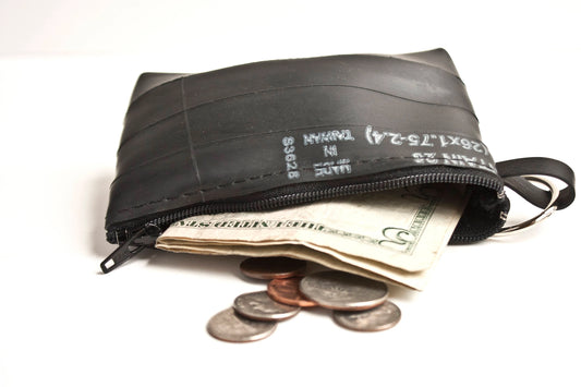 Up-cycled Inner Tube Coin Purse/Key Chain/Wallet 3"