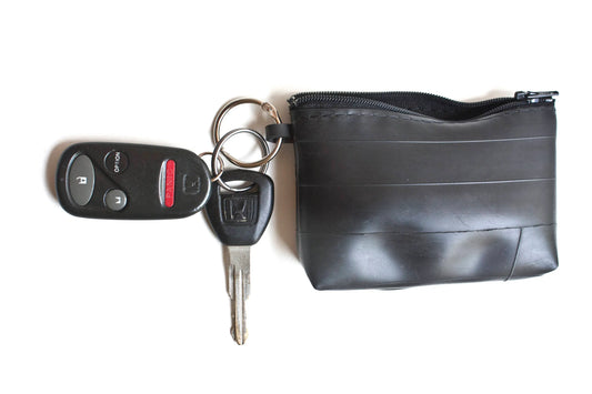 Up-cycled Inner Tube Coin Purse/Key Chain/Wallet 3"