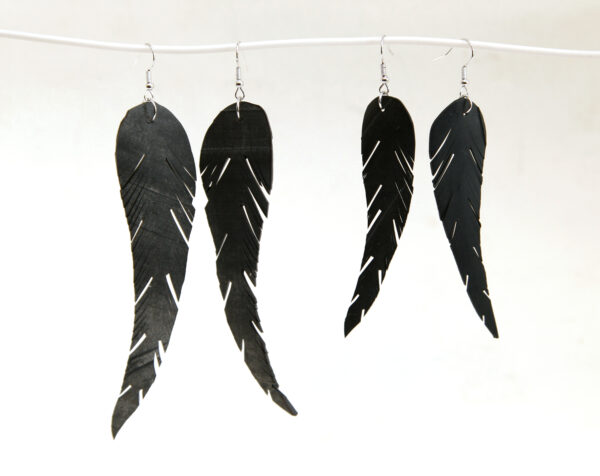 Inner Tube Feather Earrings